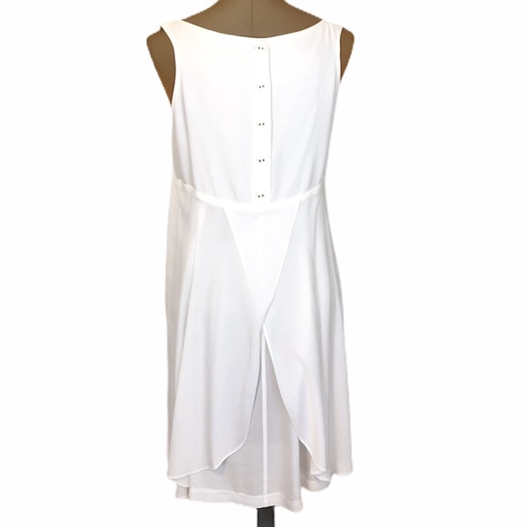 CHARLES CHANG-LIMA White Sleeveless Cupro Dress 8 - Picture 3 of 11